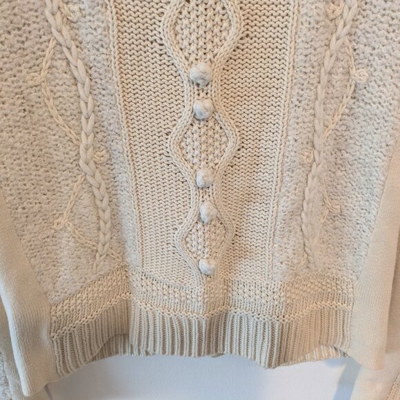 Anthropologie Sleeping On Snow Northbound Ivory Zip Up Cardigan - Picture 11 of 16